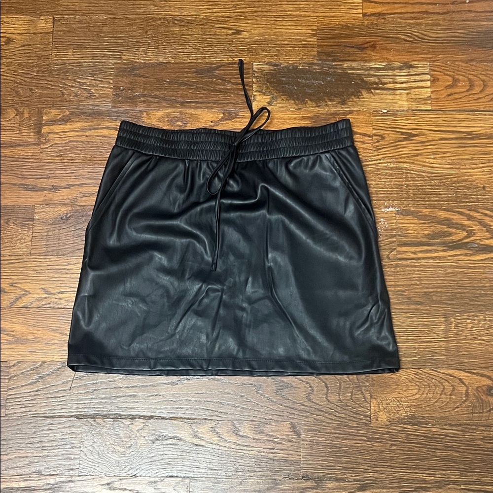 Shinestar Black Faux Leather Mini Skirt